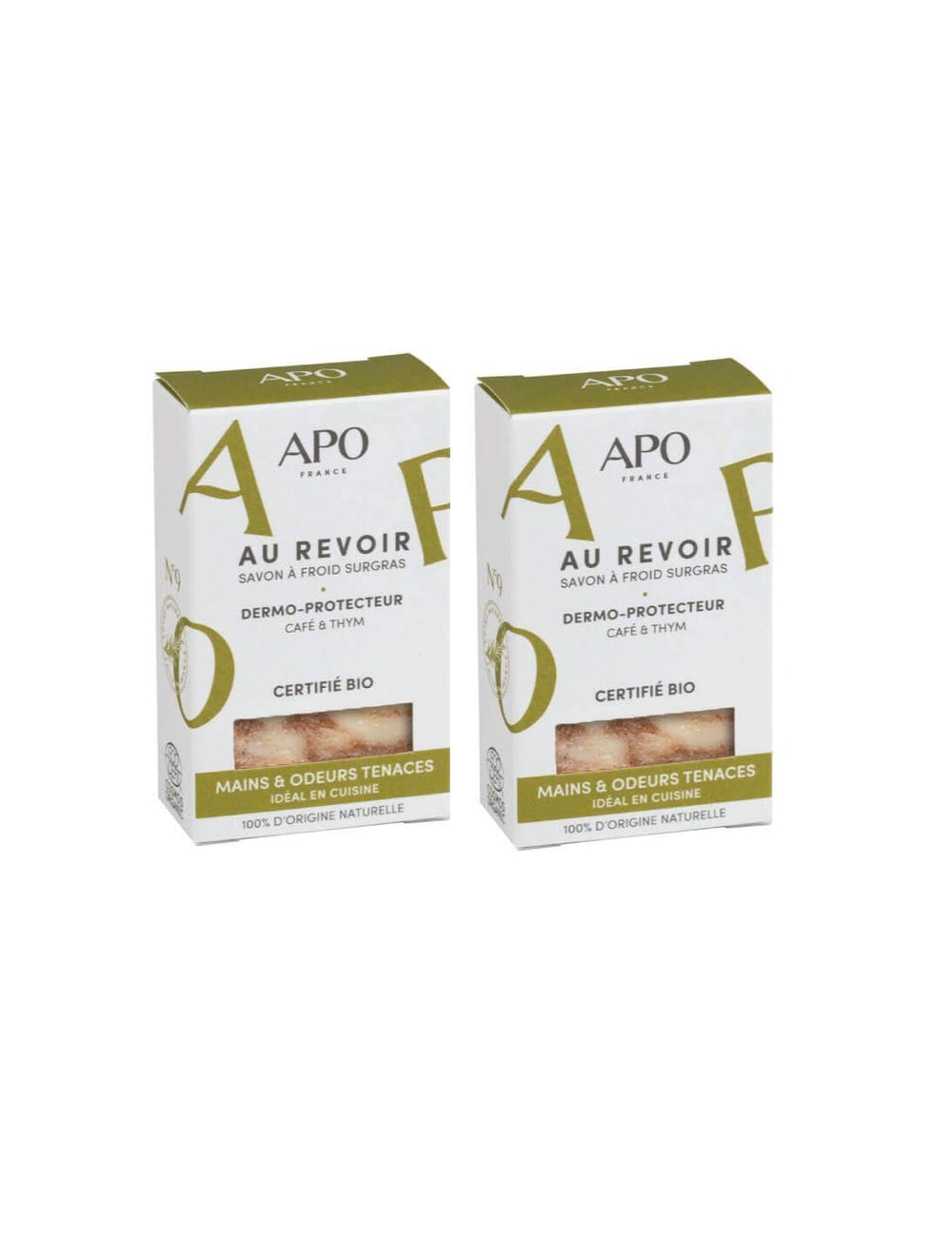 Savon solide Apo France Lot de 2 savons à froid surgras - Au revoir pas cher  BA eShop