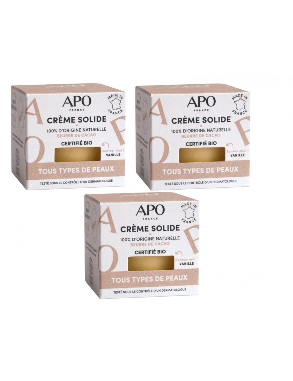 Baume solide Apo France Lot de 3 crèmes solides multi-usages pas cher  BA eShop