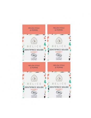 Dentifrice solide Bélice Lot de 4 dentifrices solides - Sorbet pas cher  BA eShop