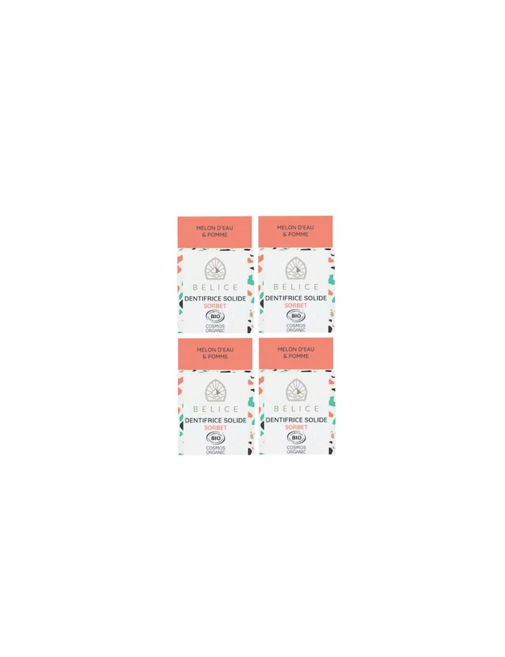 Dentifrice solide Bélice Lot de 4 dentifrices solides - Sorbet pas cher  BA eShop